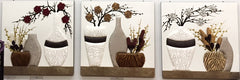HANDCRAFTED LEATHER ANIMAL PRINT ARTWORK VASES